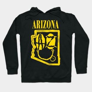 Arizona Grunge Smiling Face Black Background Hoodie